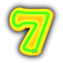 download Neon Numerals 7 clipart image with 45 hue color