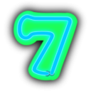 download Neon Numerals 7 clipart image with 135 hue color