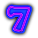download Neon Numerals 7 clipart image with 225 hue color