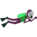 download Cartoon Scuba Diver clipart image with 90 hue color