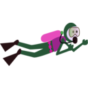 download Cartoon Scuba Diver clipart image with 270 hue color