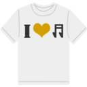 download I Love Music T Shirt clipart image with 45 hue color