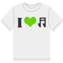 download I Love Music T Shirt clipart image with 90 hue color