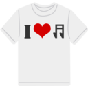 download I Love Music T Shirt clipart image with 0 hue color
