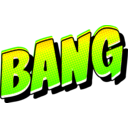 download Bang Vintage Comic Book Sound Effect clipart image with 45 hue color
