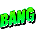 download Bang Vintage Comic Book Sound Effect clipart image with 90 hue color