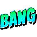 download Bang Vintage Comic Book Sound Effect clipart image with 135 hue color