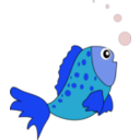 download Orange Fish clipart image with 180 hue color