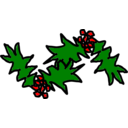 download Xmas Holly clipart image with 0 hue color