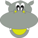 download Smiley Hippo clipart image with 90 hue color