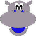 download Smiley Hippo clipart image with 270 hue color