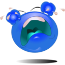 download Crying Smiley Emoticon clipart image with 180 hue color