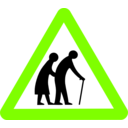 download Roadsign Old Folks clipart image with 90 hue color