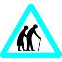 download Roadsign Old Folks clipart image with 180 hue color