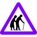 download Roadsign Old Folks clipart image with 270 hue color