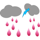 download Cloud Lightning And Rain clipart image with 135 hue color