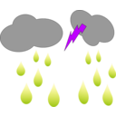 download Cloud Lightning And Rain clipart image with 225 hue color