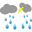 download Cloud Lightning And Rain clipart image with 0 hue color