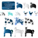 download Simple Farm Animals clipart image with 180 hue color