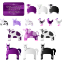 download Simple Farm Animals clipart image with 270 hue color