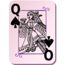 download Guyenne Deck Queen Of Spades clipart image with 270 hue color