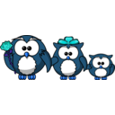 download Family Of Owls clipart image with 180 hue color