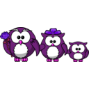 download Family Of Owls clipart image with 270 hue color