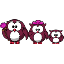 download Family Of Owls clipart image with 315 hue color
