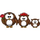 download Family Of Owls clipart image with 0 hue color