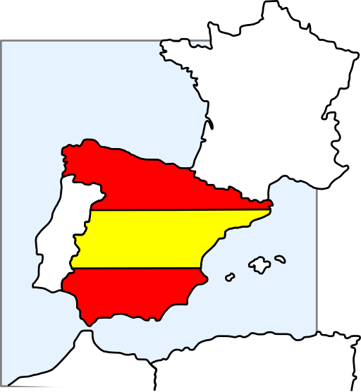 Spain Map And Flag