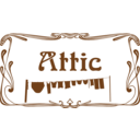 download Attic Door Sign clipart image with 180 hue color