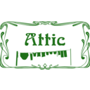 download Attic Door Sign clipart image with 270 hue color