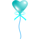 download Heart Balloon clipart image with 180 hue color