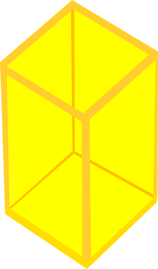 Yellow Transparent Cube