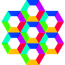 download Half Hexagon Fun clipart image with 225 hue color