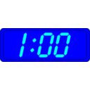 download Digital Clock clipart image with 180 hue color