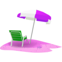 download Beach Scene clipart image with 270 hue color