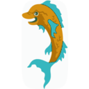 download Dolphin clipart image with 180 hue color