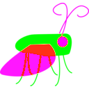 download Buzzing Bug clipart image with 180 hue color
