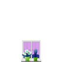 download Window With Plants clipart image with 90 hue color
