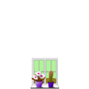 download Window With Plants clipart image with 270 hue color