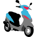 download Blue Scooter clipart image with 315 hue color