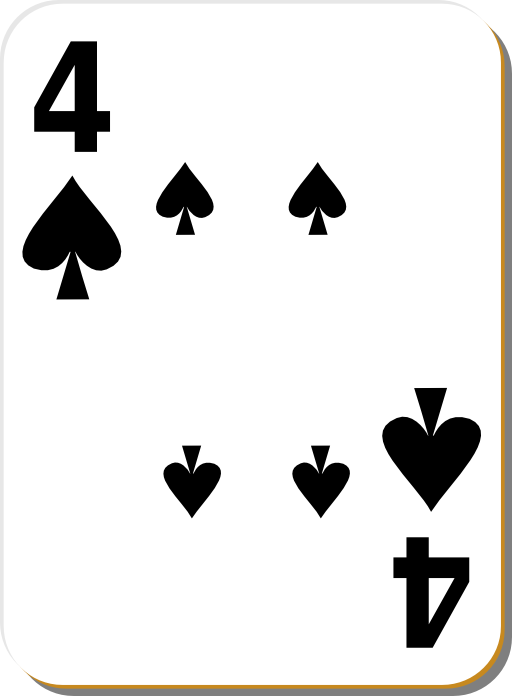 White Deck 4 Of Spades