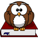 Cartoon Owl Sitting On A Book