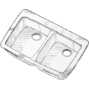 download Steel Double Sink clipart image with 90 hue color