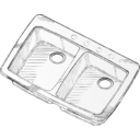 download Steel Double Sink clipart image with 180 hue color