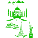 download World Landmarks clipart image with 270 hue color