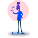 download Fashionable Ghoul clipart image with 180 hue color