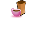 download Cup Of Coffee With Sack Of Coffee Beans clipart image with 0 hue color