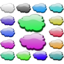 download 3d Clouds clipart image with 180 hue color